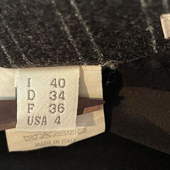 Gunex Trumpet Skirt US 4 Gray White Pinstripes Wool Blend Corpcore Minimalist - Picture 6 of 10